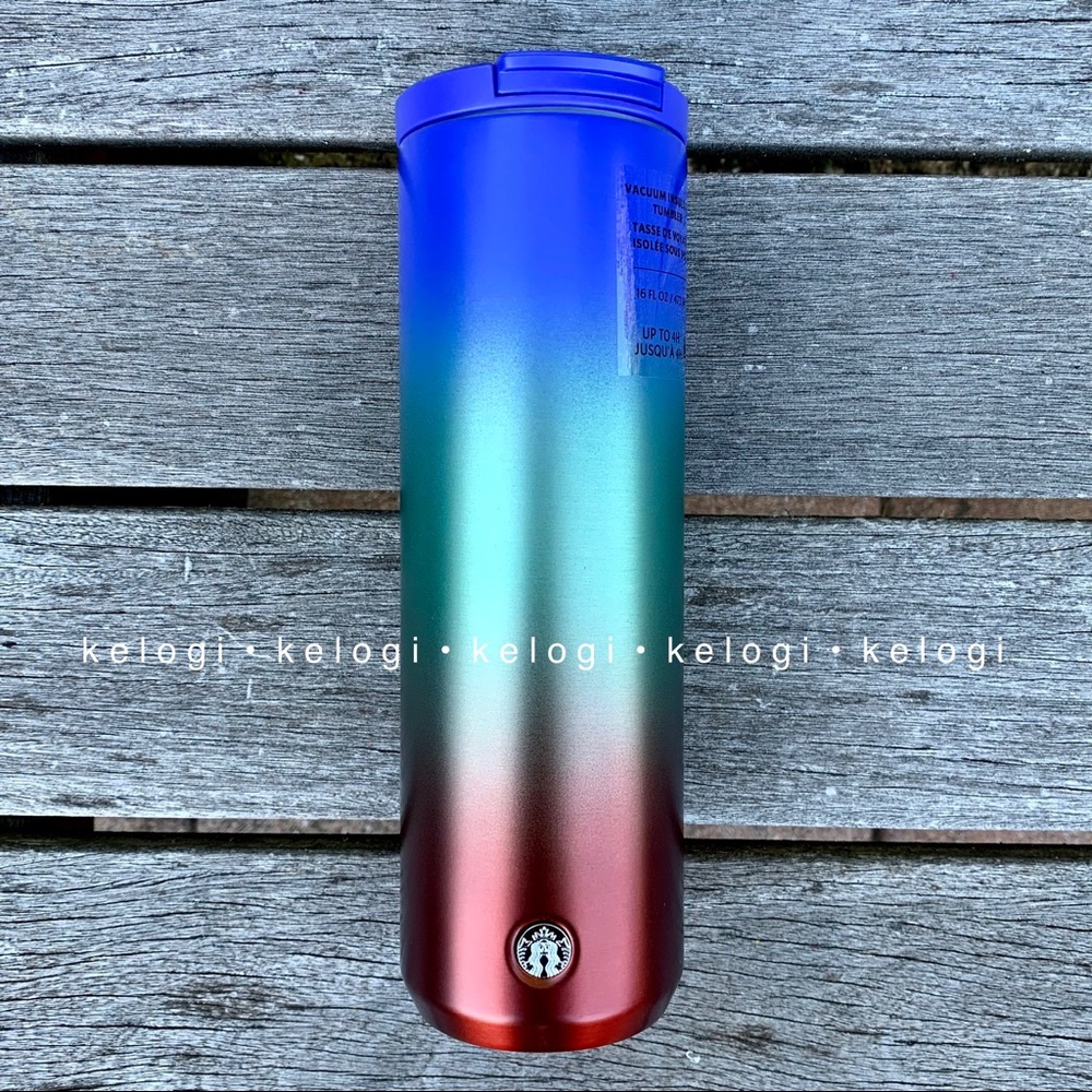 💙LAST🧡Starbucks Blue Aqua Copper Ombre Tumbler - Picture 2 of 8
